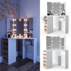 Coiffeuse Arielle Blanc/sonoma & LED -Magasin de meubles 022f4e5e1f9f4bccaf0f9fb60e4db3e6