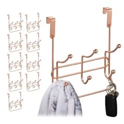 10x Porte-manteaux à 3 Crochets Double