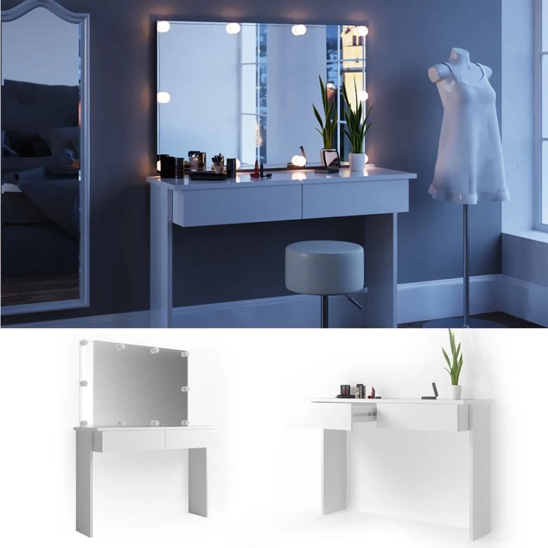 Coiffeuse Azuravec Miroir Et LED 4 Coiffeuse Azuravec Miroir Et LED – Image 4