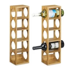 2x étagères à Vin En Bambou 5 étages