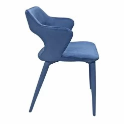 Chaise Velours Bleu Accoudoirs - SWEET -Magasin de meubles 2d1ce8625cee4f6aaa6e1ad95ce628e1
