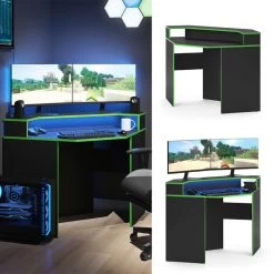 Bureau Ordinateur Kron 90cm Noir/vert -Magasin de meubles 2f6a306289f34d619c402b42c22ca682