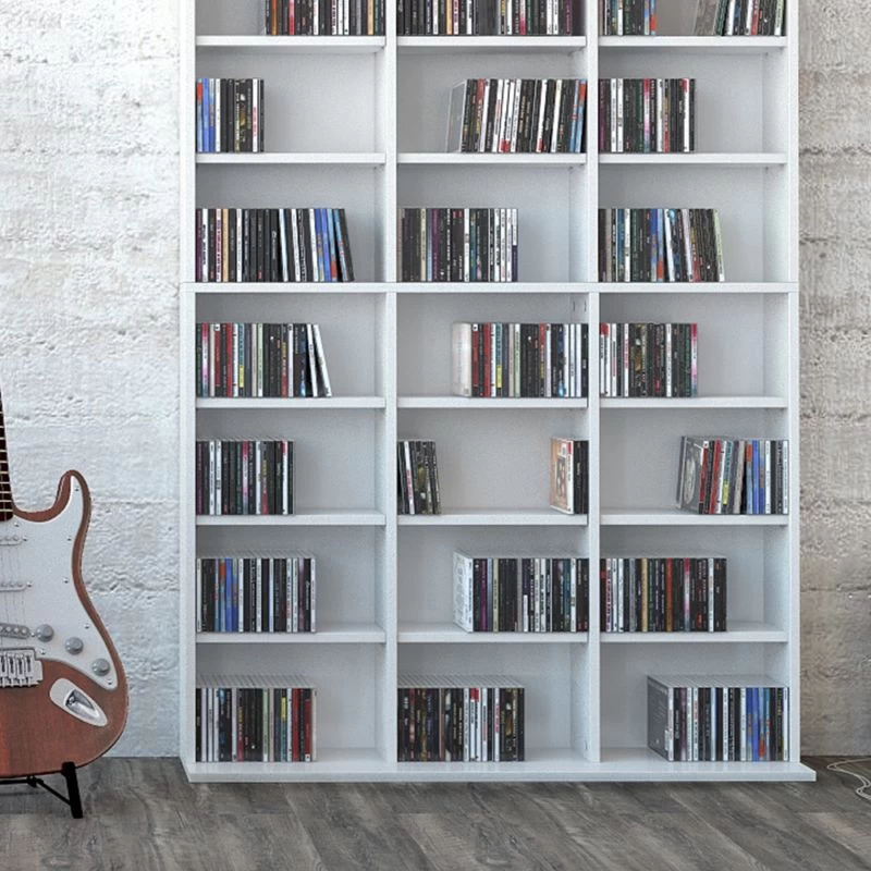 Étagère à CD Jukebox 178cm Blanc 4 Étagère à CD Jukebox 178cm Blanc – Image 4