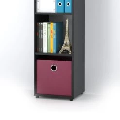 Etagère Ludus Noir 4 Compartiments -Magasin de meubles 49f18431cf7844cdb826293a6300abbc