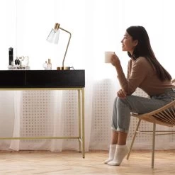 Table De Console Doré Noir -Magasin de meubles 51431fe0205b48d7b3f5586895e35e8e