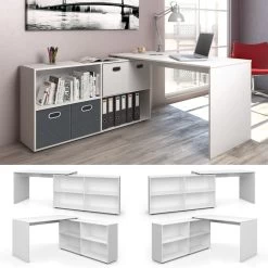 Bureau D'angle FlexPlus Blanc -Magasin de meubles 51a5b0e0519f4079a6761125374be5c9