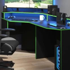 Bureau Ordinateur Kron Noir/vert Set 3 -Magasin de meubles 53d77bbaaae34eb68408ace507e870c8