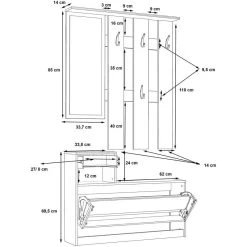 Meuble D'entrée Bois Et Blanc - MARCEL -Magasin de meubles 5770c5b4d92547778d37303c3e39a1f9
