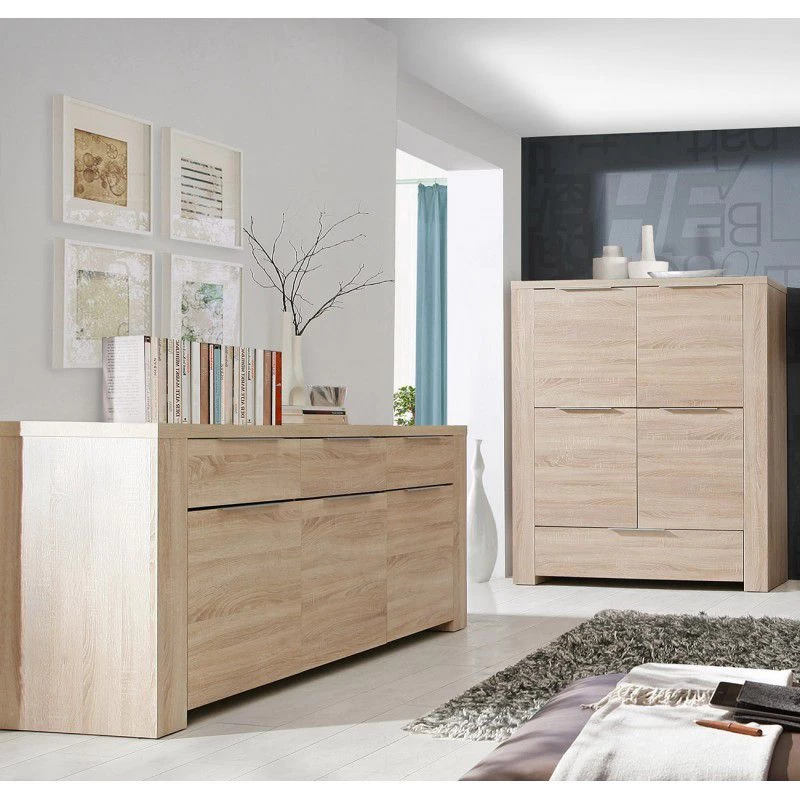 Bahut 3 Portes Aspect Chêne Clair 2 Bahut 3 Portes Aspect Chêne Clair – Image 2