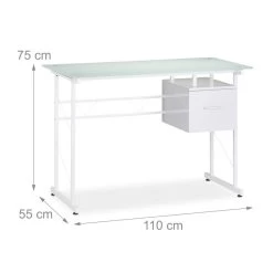 Bureau En Verre Avec Tiroir -Magasin de meubles 6073c3924f9547deb0395ccfa4505a60