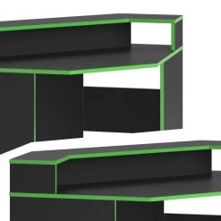 Bureau Ordinateur Kron 90cm Noir/vert -Magasin de meubles 62f3768b167242a885341a6af4d12ed3