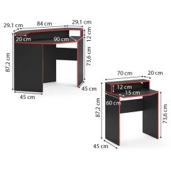 Bureau Ordinateur Kron Noir/rouge Set 5 11 Bureau Ordinateur Kron Noir/rouge Set 5 -Magasin de meubles 68352463d5d54847ab721be5d447f382