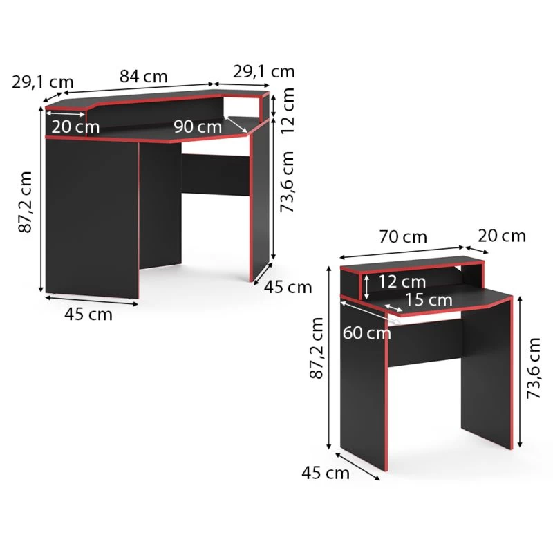 Bureau Ordinateur Kron Noir/rouge Set 5 6 Bureau Ordinateur Kron Noir/rouge Set 5 – Image 6