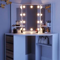 Coiffeuse Arielle Blanc/sonoma & LED -Magasin de meubles 6c1161dbbae04e2f95300e5134a759a6