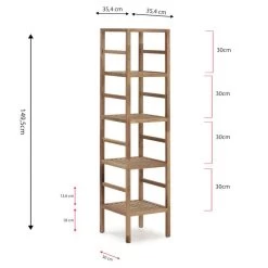 Étagère Alam En Bois De Noyer, 5 Niveaux 9 Étagère Alam En Bois De Noyer, 5 Niveaux -Magasin de meubles 6c9823f2b32c4102801b279dd7b62259