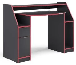 Bureau Ordinateur Joel 123cm Noir/rouge