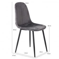 Lot De 4 Chaises En Velours - BIBA 29 Lot De 4 Chaises En Velours - BIBA -Magasin de meubles 783b7da76d98468bbf34bd7acd81c166