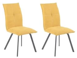 Lot 2 Chaises Tissu Pieds Métal - ARIA