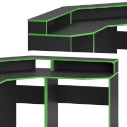 Bureau Ordinateur Kron Noir/vert Set 1 -Magasin de meubles 7a296ed102d34f56bac1a90dd85817a7