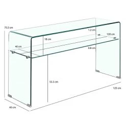 Console L125 Cm En Verre Trempé - ICE -Magasin de meubles 7c49f78dbf644e4b9393b886842daa96