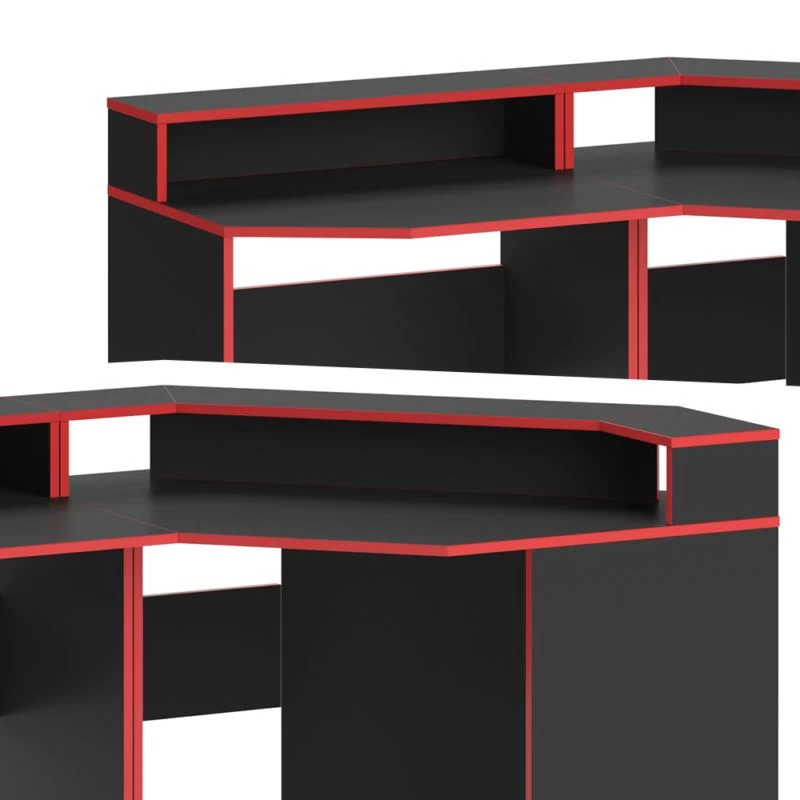 Bureau Ordinateur Kron Noir/rouge Set 5 5 Bureau Ordinateur Kron Noir/rouge Set 5 – Image 5
