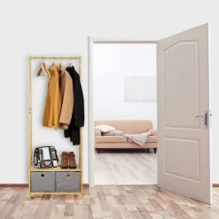 Portant En Bambou Avec Boîtes En Tissu -Magasin de meubles 863345a847cc4f7b9f9a7984905030bd