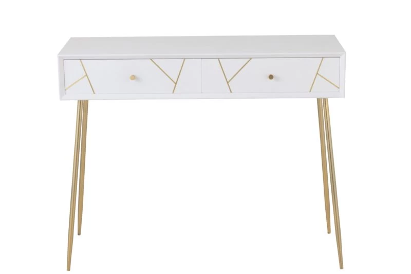 Console Rayures 2 Tiroirs Bois/metal 2 Console Rayures 2 Tiroirs Bois/metal – Image 2