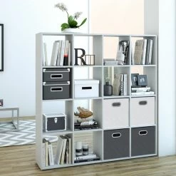 Etagère Karree Blanc 16 Compartiments -Magasin de meubles 92990c70c6ae4ba99b91130ce616cee5