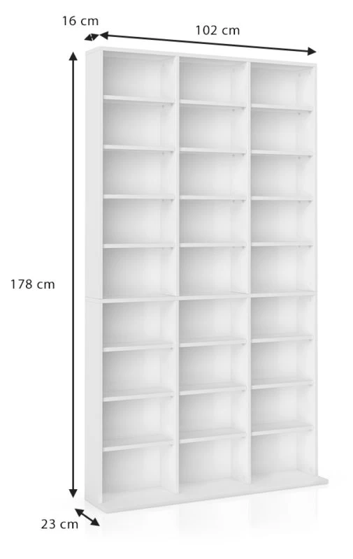 Étagère à CD Jukebox 178cm Blanc 6 Étagère à CD Jukebox 178cm Blanc – Image 6