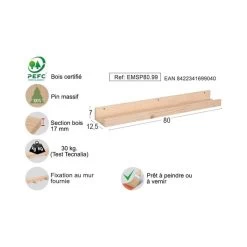 Étagère En Pin Kit Line 80 Cm -Magasin de meubles 96c3bd1c2c31425c94bfb3831e74ba65