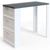 Table De Bar 117cm Blanche/anthracite