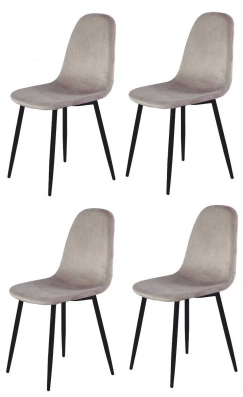 Lot De 4 Chaises En Velours - BIBA 1 Lot De 4 Chaises En Velours - BIBA