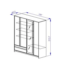 Armoire 4 Portes Et 1 Tiroir Mimizan -Magasin de meubles a51ca89dba324150ab00616659c6e20b