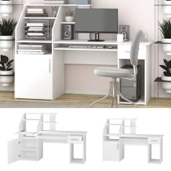 Bureau Ordinateur Edwin Blanc -Magasin de meubles a595e1e96c38490c9409ab4003c347ab