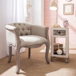 Table D'appointGoa White -Magasin de meubles armlehnenstuhl giverny webstoff gummibaum massiv beige braun 5153288