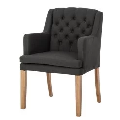 Chaise à Accoudoirs Austin -Magasin de meubles armlehnstuhl austin webstoff eiche massiv dunkelgrau 4191724