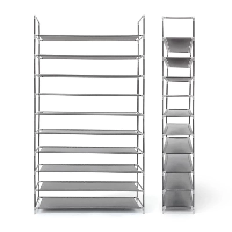 2x Étagères à Chaussures 50 Paires Gris 3 2x Étagères à Chaussures 50 Paires Gris – Image 3