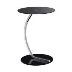 Table D'appoint Noire En Verre