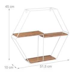 Étagère Murale Hexagonale 3 Rayons -Magasin de meubles b404b855ac2b4215a7bb2c217bbf50b9