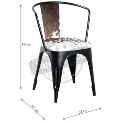 Chaise En Métal Et Peau De Vache -Magasin de meubles bf69c2782e7d458fb86a09b7cb9c06c1