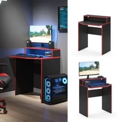 Bureau Ordinateur Kron Noir/rouge Court -Magasin de meubles c87589da03a64fa5b50298f8c27b5167