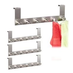 4x Portemanteaux De Porte En Inox