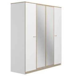 Armoire 4 Portes 2 Miroirs L181cm Tulle