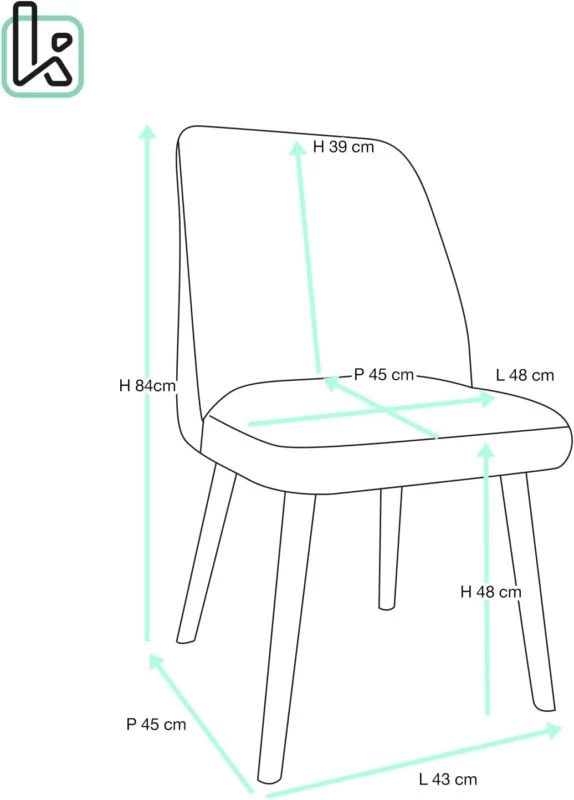 Chaise Scandinave Velours DIMA 5 Chaise Scandinave Velours DIMA – Image 5