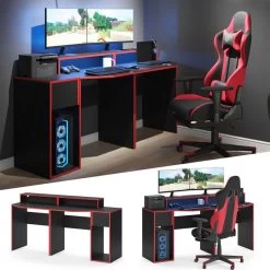 Bureau Ordinateur Kron Noir/rouge Set 8 8 Bureau Ordinateur Kron Noir/rouge Set 8 -Magasin de meubles d61eac9735a2417db0a309ac7ad42af8