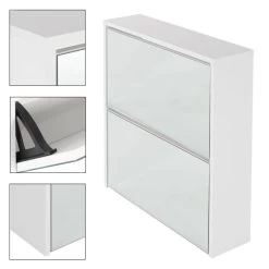 Armoire à Chaussures 63x17x67 Cm Blanc -Magasin de meubles d97d62c2284a468c91d2bada17bb158e