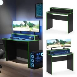 Bureau Ordinateur Kron 100cm Noir/vert -Magasin de meubles e7f4a115cdbf4df5b85c80bc33f9edcd