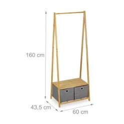 Portant En Bambou Avec Boîtes En Tissu -Magasin de meubles e8f6120f06a54ce59a012b84b097775a