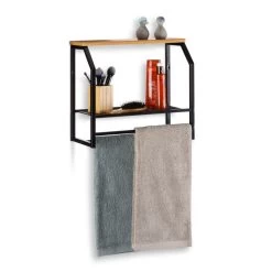 Étagère Murale Avec Porte-serviette Noir -Magasin de meubles eb8aaba8014f43909a399391b0c8f23a