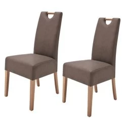 Lot De 2 Chaises Capitonnées Alessia II -Magasin de meubles polsterstuhl alessia ii 2er set kunstleder braun eiche 4285380